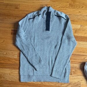 INC International Concepts Men's Zip Up Gray Sweater
